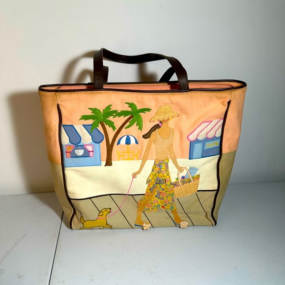 Summer Living Stylish Women's Tote Bag with Beach Scene - Picture 1 of 7